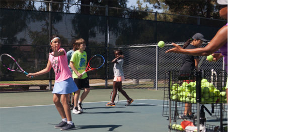 Kids practicing Badon Tennis Academy